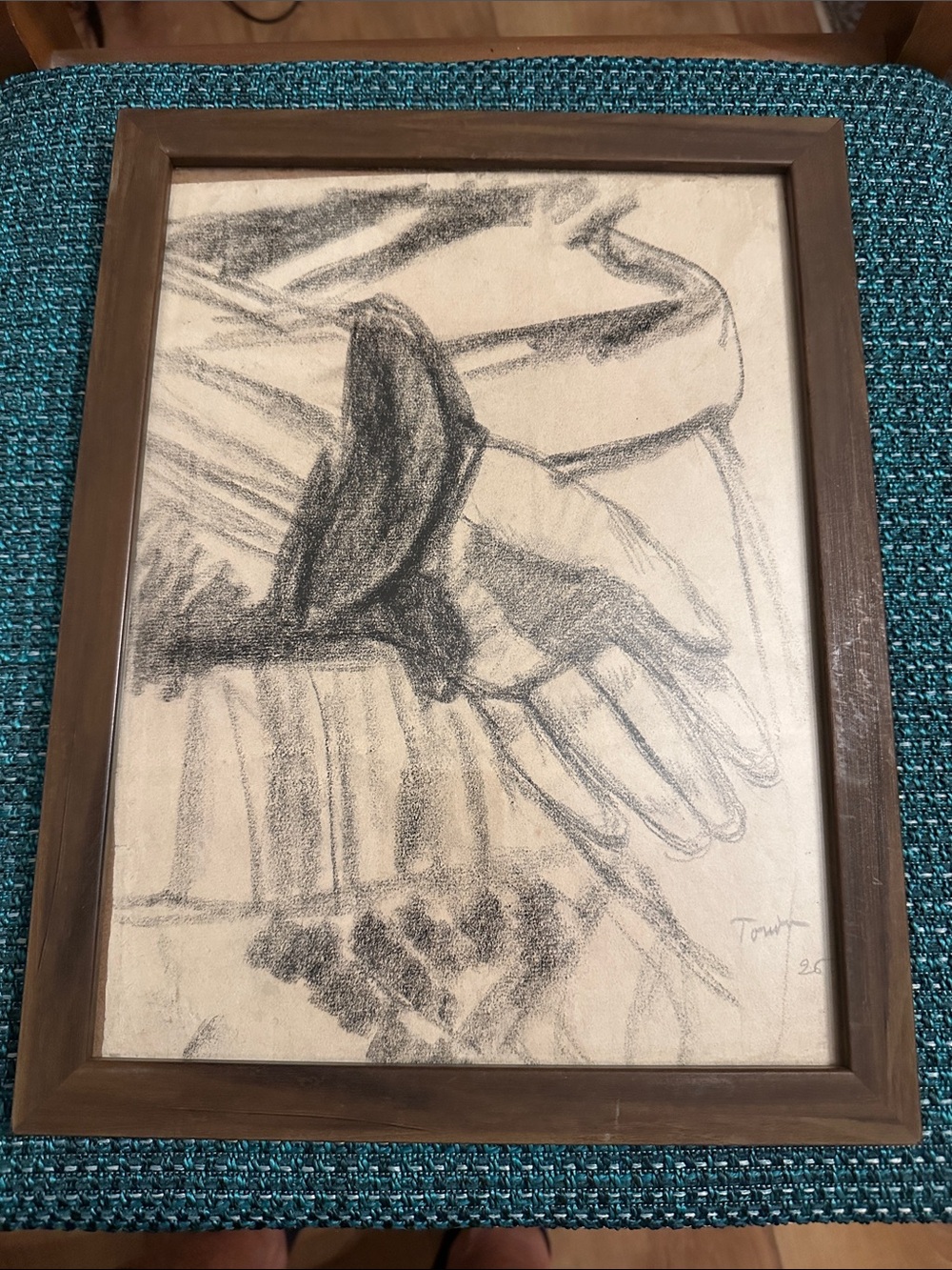 Original 1926 Andre Tondu Charcoal Study - Signed & Dated French Fine Art